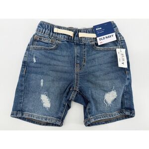Old Navy Boys Slim 360 Stretch Distressed Denim Shorts Medium Wash XS 5 NEW